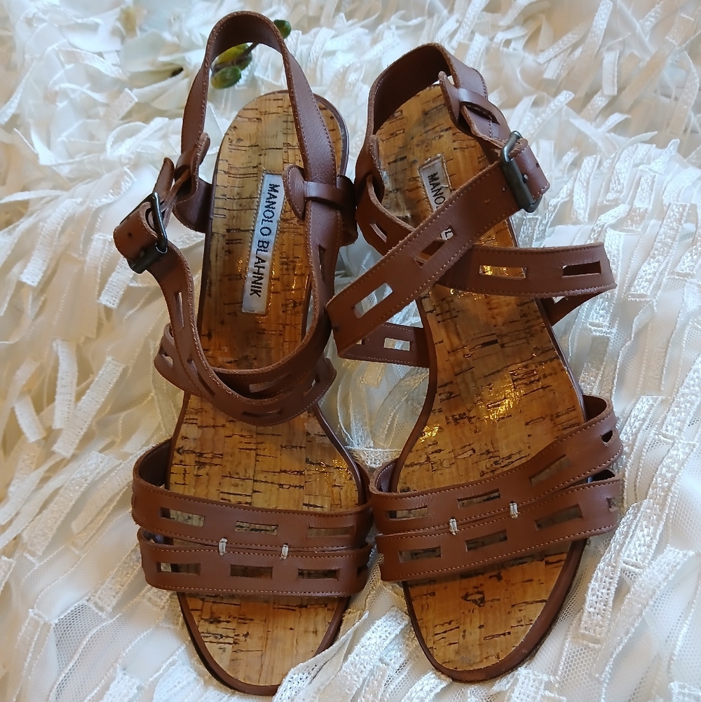 Manolo Blahnik Leather Heels - Picture 2 of 10
